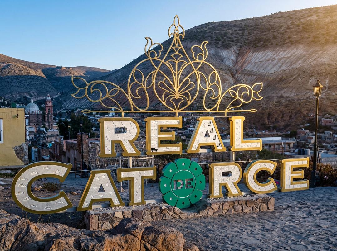 Vista panorámica de Real de Catorce y su paisaje semiárido